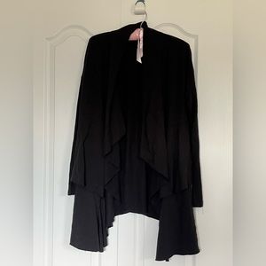 🇨🇦 Dotty Clothing professor patch black ruffle cardigan size xs